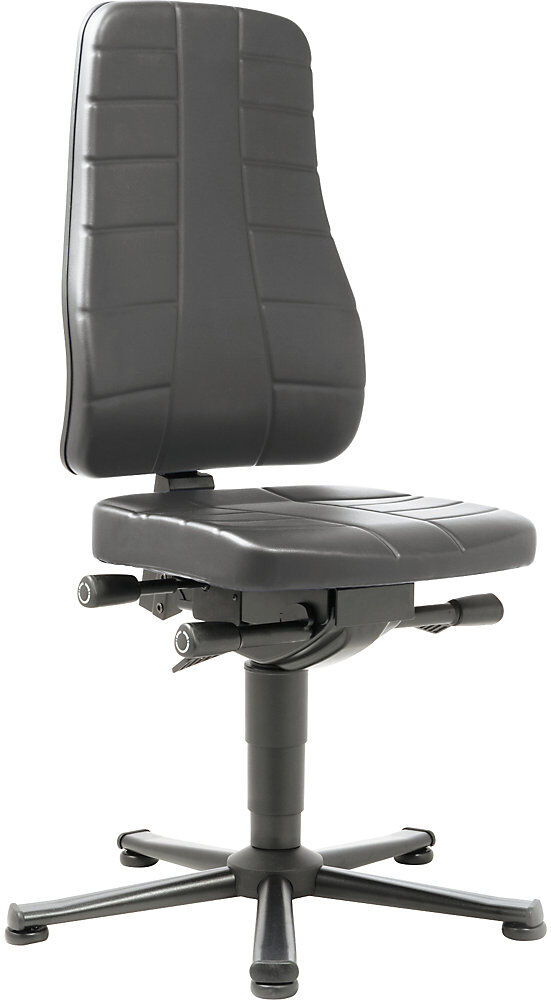 Arbeitsdrehstuhl All-in-One, mit Bodengleitern, Kunstleder, schwarz bimos