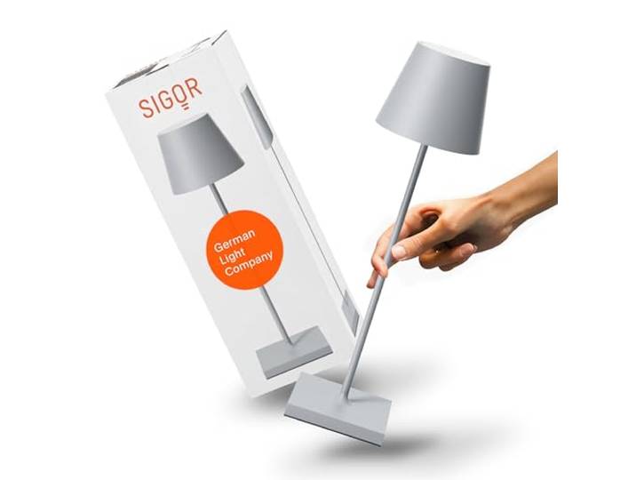 SIGOR Nuindie 2.0 LED Akku-Tischlampe, nebelgrau