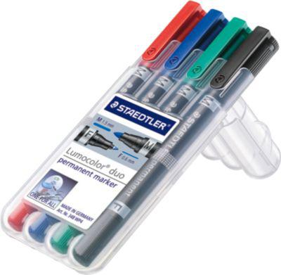 STAEDTLER Permanent-Marker Lumocolor duo, 4er-Set