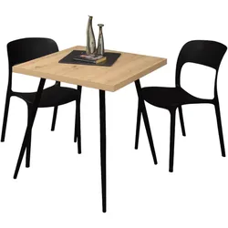 BARTISCH Ekaterina 70x70x75 schwarz matt/asteiche