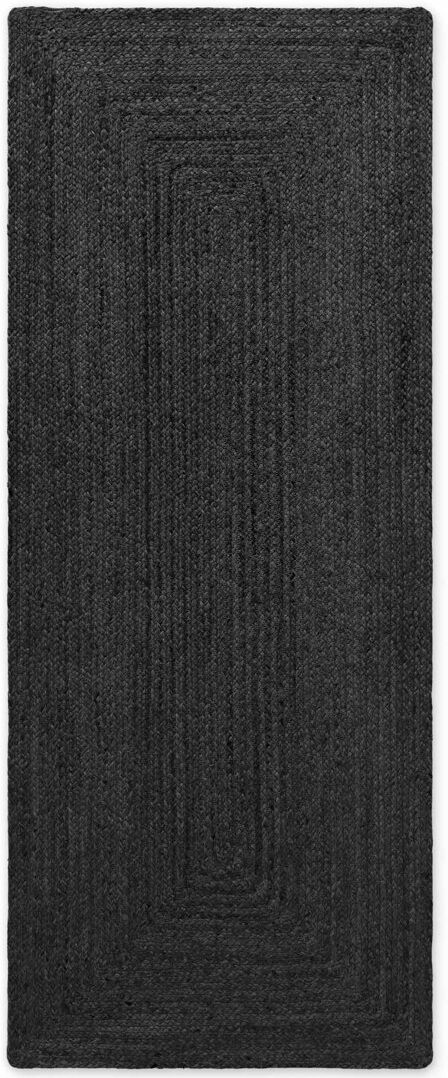 Hanse Home Juno - Jute Rug, Natural Rug for Living room, Bedroom, Diningeoom Black Runner 80 x 200 cm