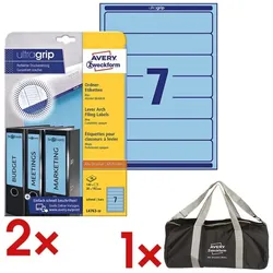 Avery Zweckform 2x Selbstklebende Ordnerrücken-Etiketten inkl. Sporttasche blau, 5 cm