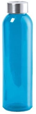 Gourde publicitaire Terkol acier inoxydable verre bleu