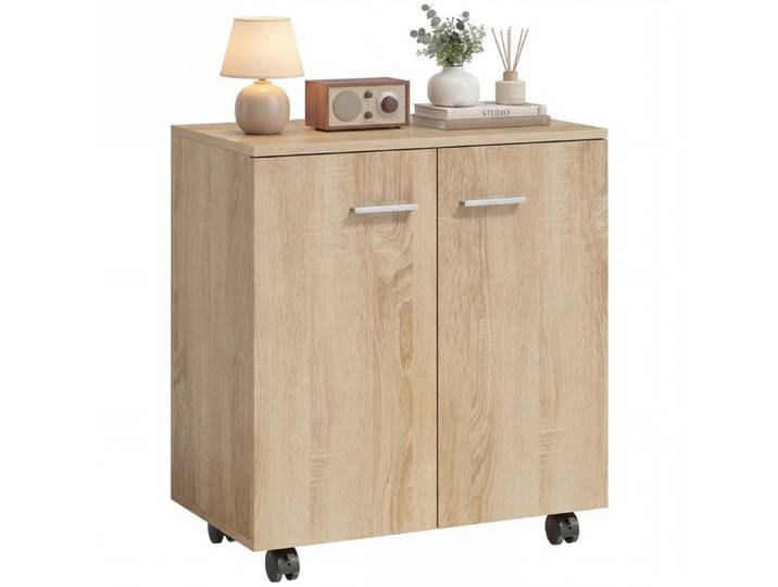 Buffet - HOMCOM - Meuble de Rangement - Panneaux de particules - 60x35x65cm - bois naturel