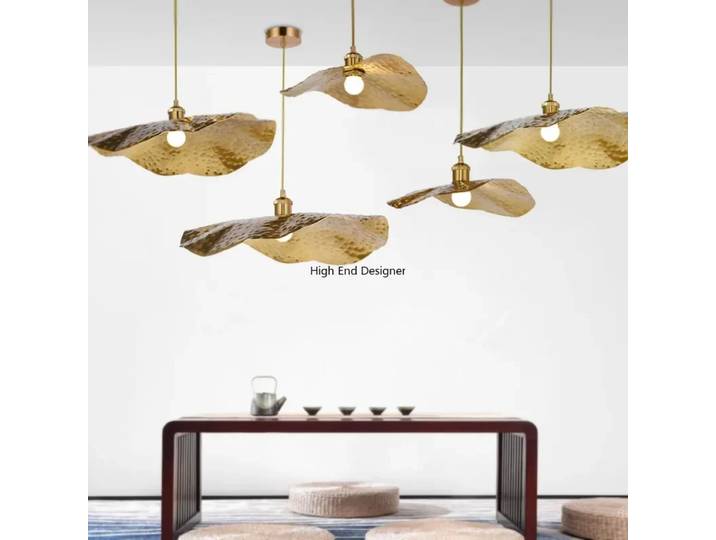 Nordique créatif feuille de Lotus LED lustre hôtel café salon chambre pendentif lumières moderne maison décoration intérieure