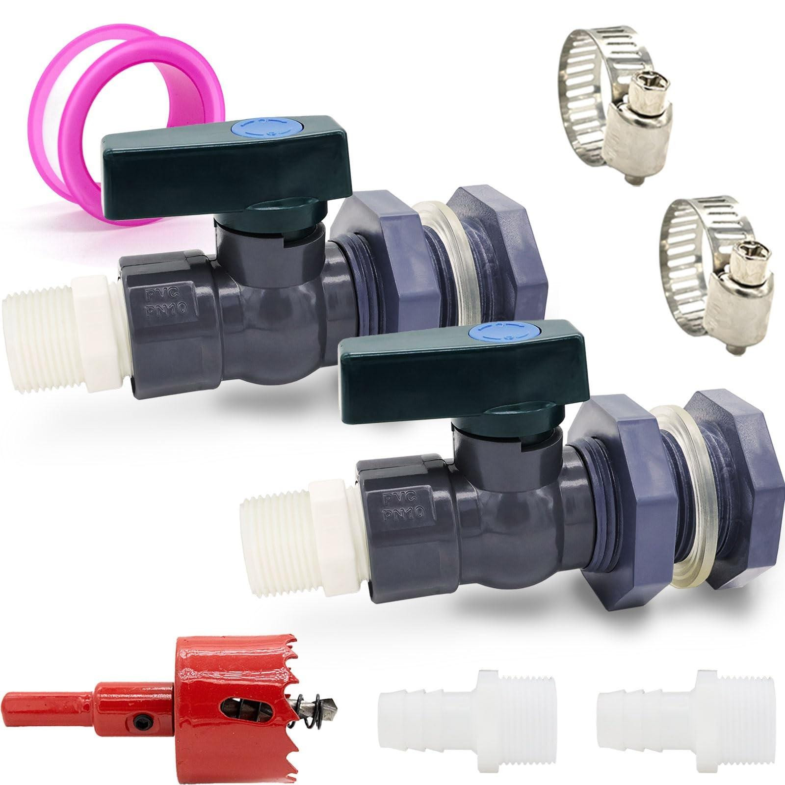 Set van 2 PVC-kranen voor regenwater