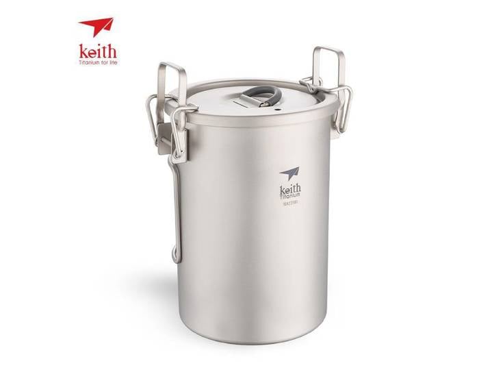 Keith – marmite en titane avec poignée pliante, pour Camping en plein air, randonnée, voyage, pique-nique, ustensiles de cuisine, 900ml, 256g, Ti6300