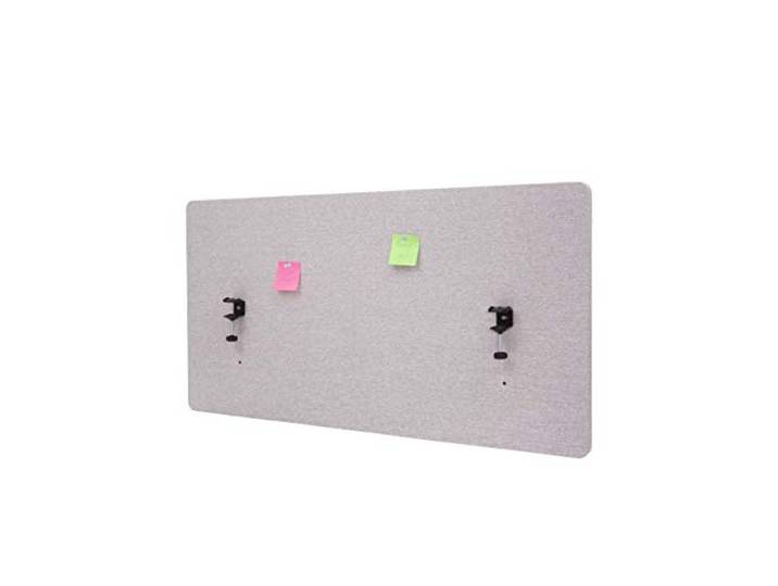 Mendler Akustik-Tischtrennwand HWC-G75 Stoff/Textil - 60x120cm grau