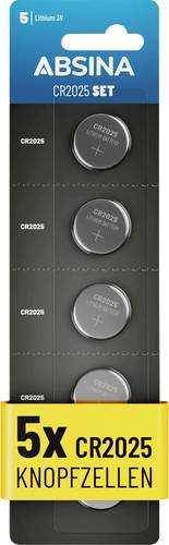 Absina Knopfzelle CR2025 3V 5 St. Lithium