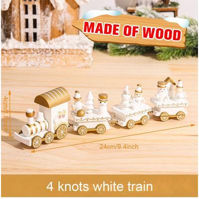 Inspired Living Cozy Christmas Wooden Train Decoration For Tabletop Christmas Decor And Holiday Home Display wooden 14
