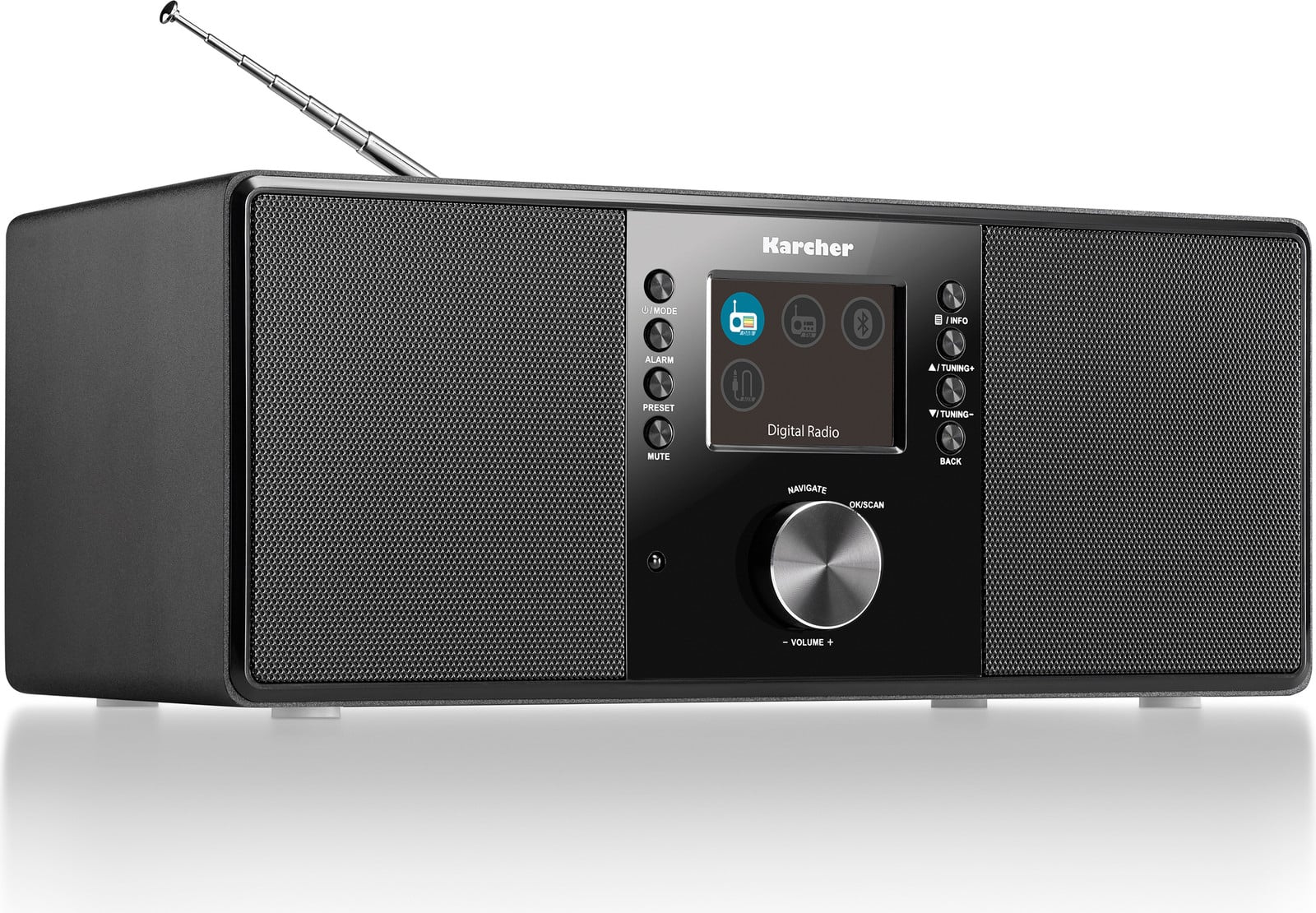 Karcher DAB 5000+ Digitale radio met DAB+, UKW-RDS, Bluetooth en AUX-ingang, zwart