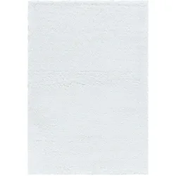 Teppich Hochflor Shaggy Uni Style Polypropylen Wohnzimmer Weiß Rechteckig 160x230 | Kadima Design