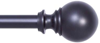 "Kenney® Fast Fit™ Carlin 5/8"" No Measure Curtain Rod, 36-66"", Matte Black"