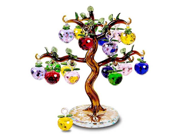 Ornements de pommier en cristal, verre de pommes, artisanat Fengshui, décor à la maison, cadeau de Noël FigAuckland, souvenir