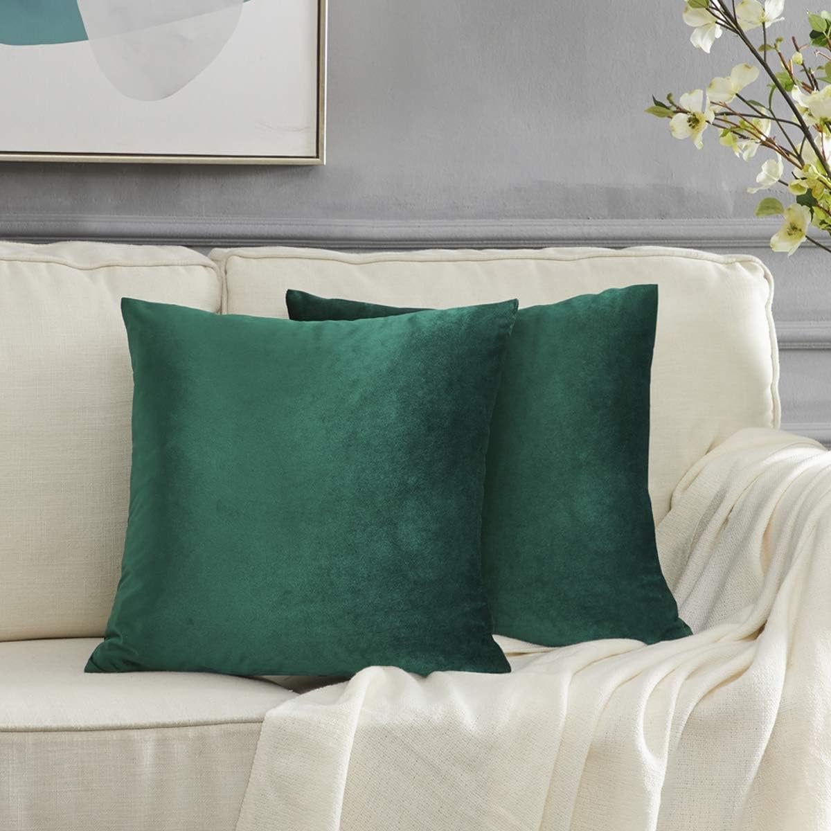 Luxe Olijfgroene Fluweel Kussenhoes 45x45 cm - Zachte Decoratieve Sierkussen