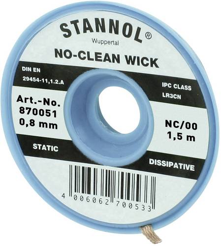 Stannol NC/OO Entlötlitze Länge 1.5m Breite 0.8mm