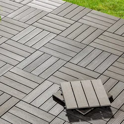 Terrassenfliese Willi Grau aus Kunststoff, 22-teilig