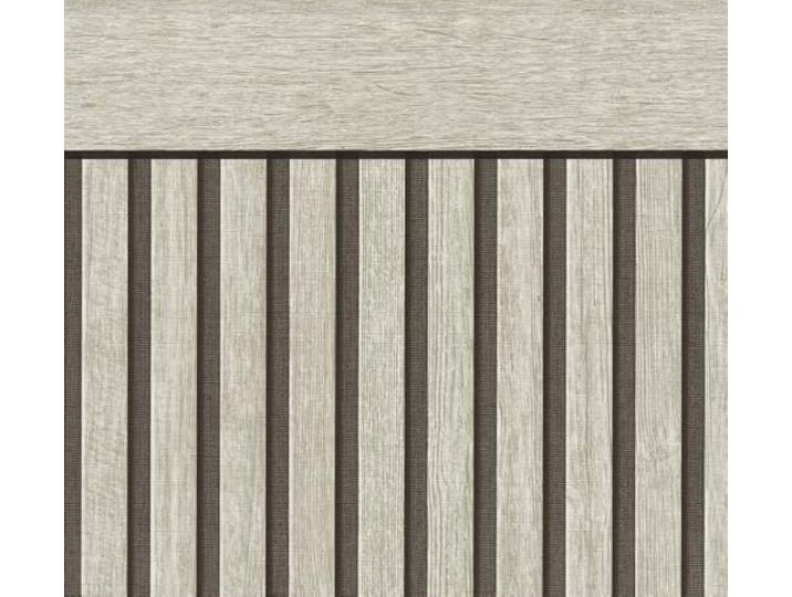A.S. Création Vliestapete mit Wandpaneelmotiv & Sockelleiste 0,53 x 10,05 m - Grau, Schwarz - Tapete in realistischer Holzoptik - 399562