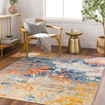 Teppich LIVABLISS "TCHIA", bunt (orange), B:200cm H:5,1mm L:275cm, Polyester, Teppiche, Teppich