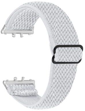 Everyday Crate Honor Watch X5 Elastic Nylon Watch Band Wave Pattern Woven Watch Strap With Silver Connector white