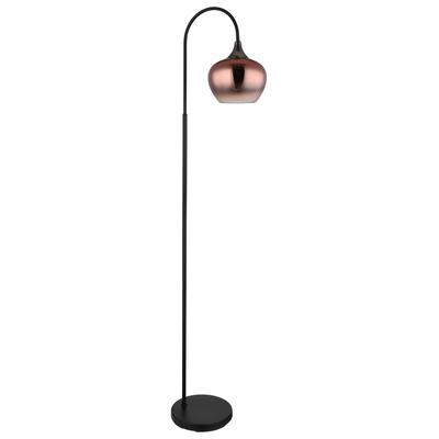 GLOBO LIGHTING Stehlampe "MAXY", schwarz, kupferfarben, 1, Ø 18cm H: 150cm, 1 Stk., Leuchten, Stehleuchte/Glas /Glas verlaufen/Wohnzimmer/Schlafzimmer, Stehlampe