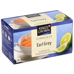 Kings Crown Schwarzer Tee »Earl Grey« Tassenportion, 20 Stück grau