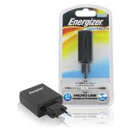 Energizer Reiselader Dual-USB-Port 2A mit Micro USB Anschluss schwarz (10 W, 2 Ports) (LCHEHT2UEUMC4)