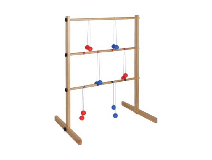 Relaxdays Ladder Golf\, Jeu de Lancer pour Jardin\, Jeu extérieur pour Enfants\, 6 balles\, 89×64×45 cm\, Bois Naturel