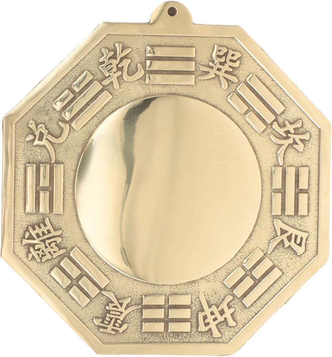 SnelShoppen Bagua Spiegel Retro Hangend Koper Goud 16cm Feng Shui Decoratie