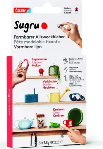 Tesa Sugru formbar Allzwckkleb 3er schw./weiss/gr eng. Vers.