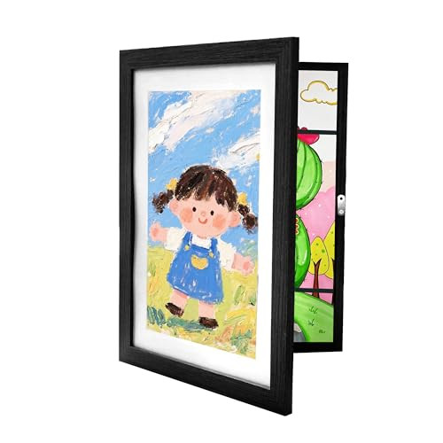 Relaxdays kinderlijst A4, zwart, wandmontage