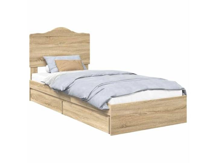 HMDNGOUT Stauraumbett Sonoma-Eiche 90 x 190 cm Holzwerkstoff mit Schubladen