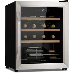 Vinamour 16 Uno Weinkühlschrank 16Fl./42l 5-18°C 41dB Glas Edelstahl 16 Flaschen 1 Kühlzone