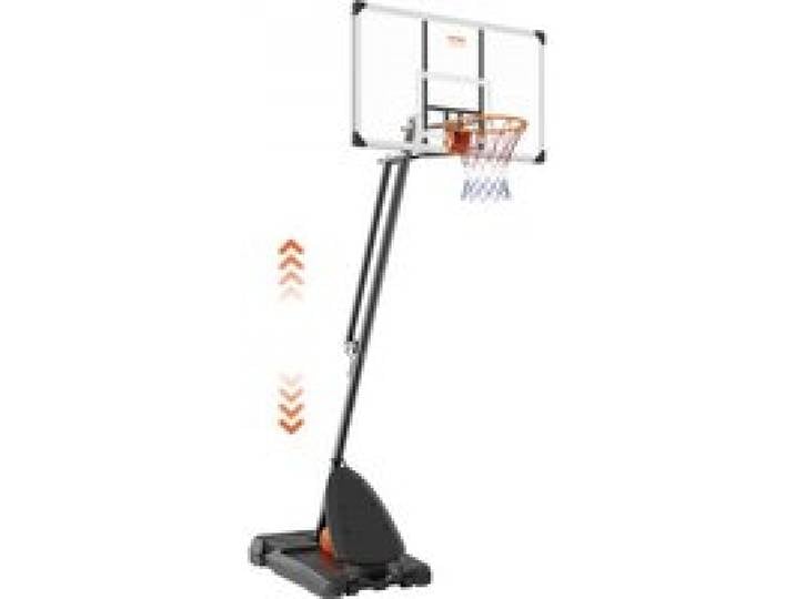 VEVOR Panier de Basket Extérieur Intérieur Portable Réglable en Hauteur 232-305 cm Panneau de Basket sur Pied à Roulettes avec Base de Lestage pour Adultes Enfants Cadeau Entraînement de Basket-ball