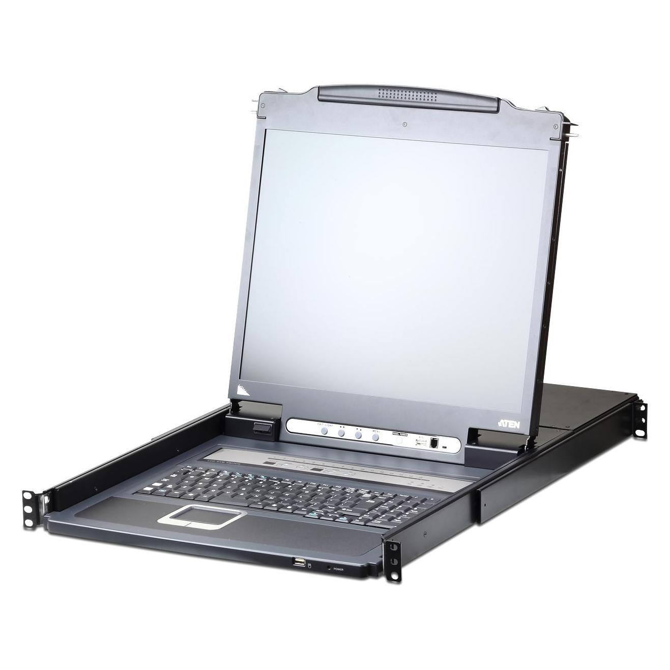 Aten KL1508AN IT Cat.5 KVM-Switch 8-Port, 19"-LCD, Dual-Rail, IT-Layout (KL1508AN IT)