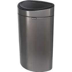 Brabantia Mülleimer Touch Bin New,recycle, 23+10 L Platinum, Abfalleimer, Silber, Grau