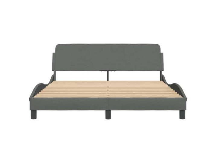Lit Gris - BMK - Cadre de lit Dover gris foncé 160x200 cm tissu - Lit chambre&334073