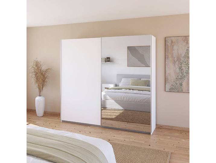 Armoire - Miroir 226cm Blanc/Blanc alpin
