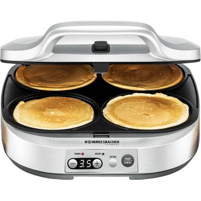ROMMELSBACHER Waffeleisen "PC 1800 Pancakemaker für süße oder würzige Pancakes", silber, B:36,5cm H:13cm T:31,5cm, Waffeleisen