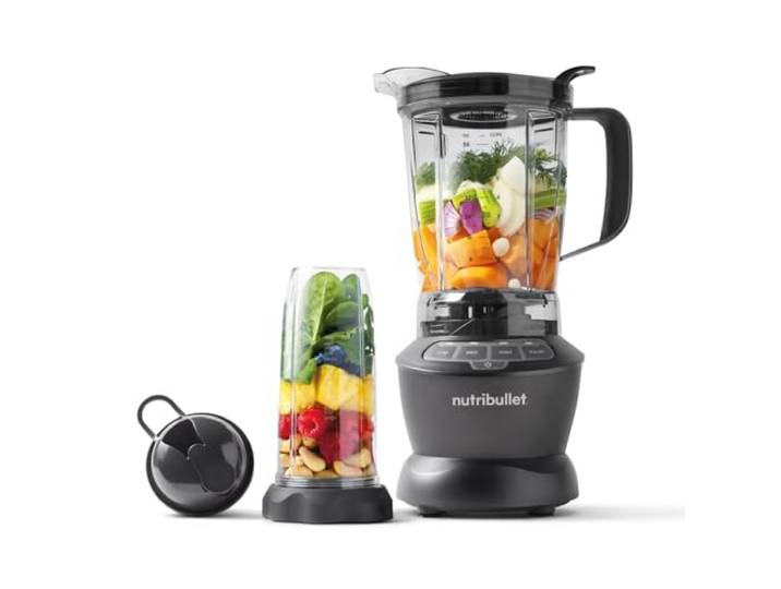 nutribullet Full Size Blender Combo, Elektrischer Mixer, Multifunktionaler Zerkleinerer, Profi, 1200 Watt Leistung, 1,9l Krug, 946ml und 710ml Gläser, schwarz, NBF500MB