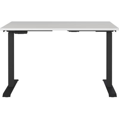 Schreibtisch GERMANIA "Agenda, elektrisch höhenverstellbar", schwarz (lichtgrau, schwarz, schwarz, lichtgrau), B:120cm H:120cm T:80cm, Tische, Schreibtisch, Höhe 72-120cm, elektrisch höhenverstellbar, Memory-Funktion, USB-Port