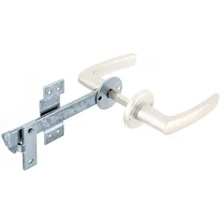 Alberts® Flechtzaun-Einzeltorverschl.,blau vz,Drücker und Rosette aus Alu,Länge 170 mm