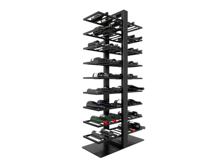 Metalo Pro Weinregal Corse Metall,Schwarz, Für 90 Weinflaschen 170/80/30cm, 30x170x80 cm, Weinregale