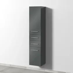 Sanipa Hochschrank „2morrow“ 350 × 1615 × 350 mm in Anthrazit (glanz)