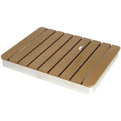 DELUKE Gartendusche Outdoor eckig TYLIX - WPC Bodendusche 4m Fontänenhöhe mit Fußrad | Außendusche rutschfest Saunadusche Campingdusche wetterfest