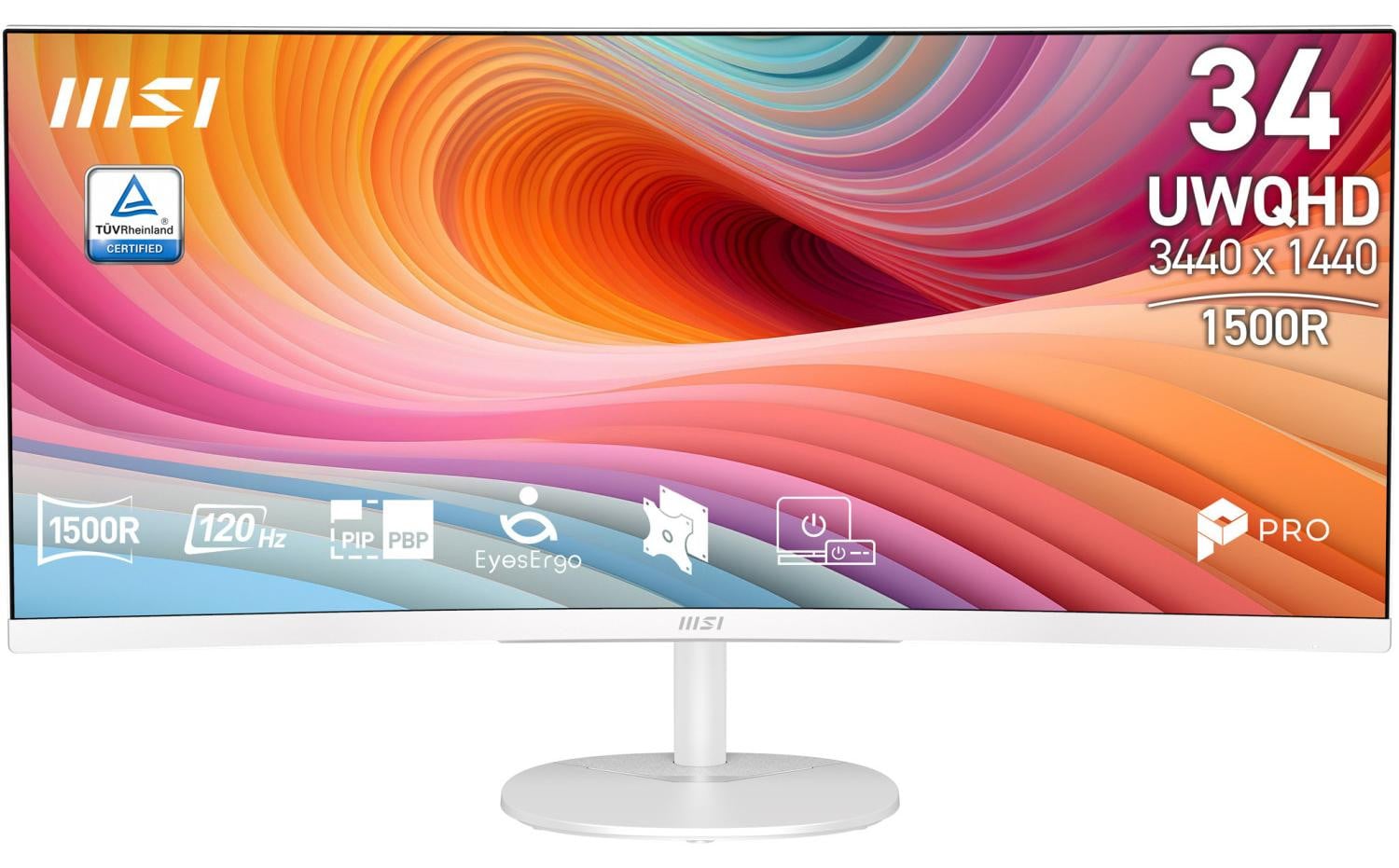 MSI Pro MP341CQW E12 UltraWide Quad HD Monitor, 86,4 cm (34 inch), 120 Hz, Adaptive-Sync, Wit