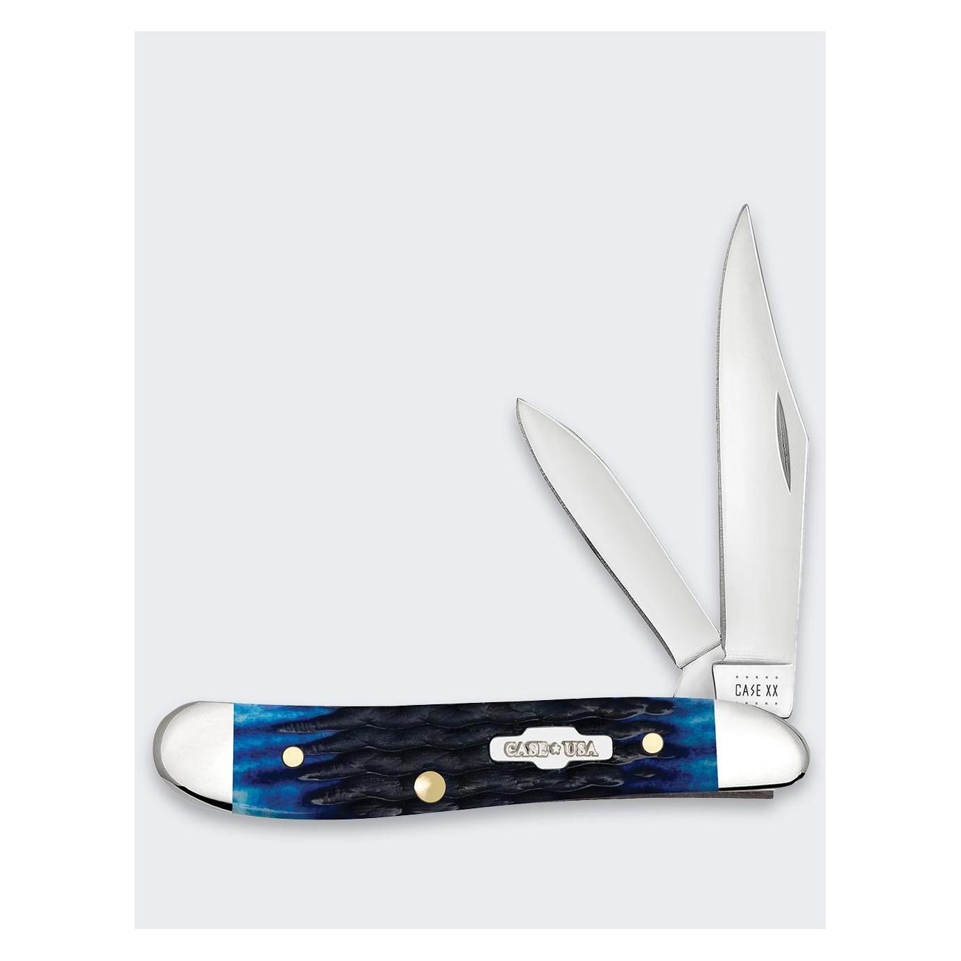 Case Messer Rogers Peanut SS Blau Knochen (02802)