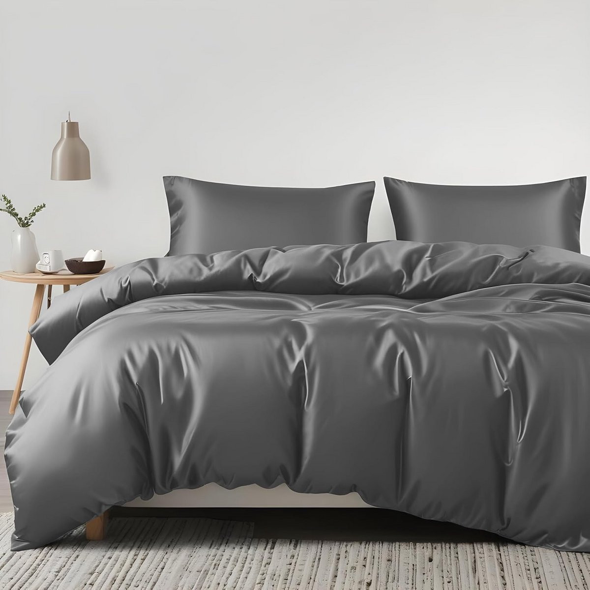 3-delige Tencel Dekbedovertrek Set van Eucalyptus - Wit