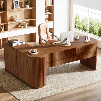 YUZHOU "79"" Large L-Shaped Desktop Executive Desk Office Desk for Multitasking and Home Office Work"