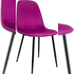 Proregal CHEFGASTRO Esszimmerstuhl MEXICO CITY Samt HxBxT 88x45x54cm Lila Küchenstuhl